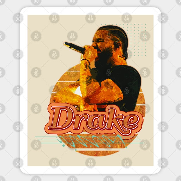 Drake \\ Retro Art Sticker by Nana On Here